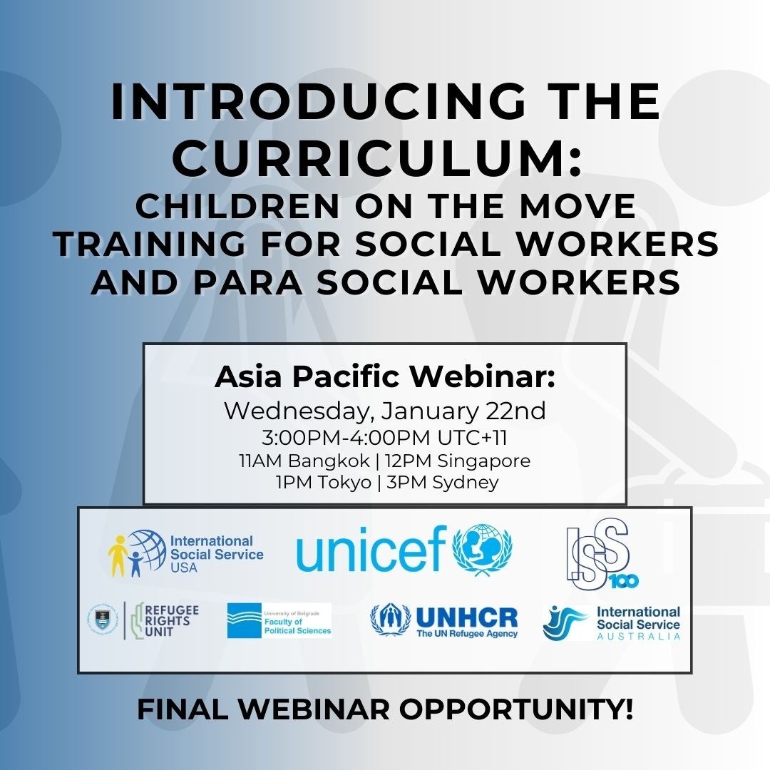 Asia-Pacific session - Inside the Curriculum: Children on the Move Training for Social Workers and Para Social Workers