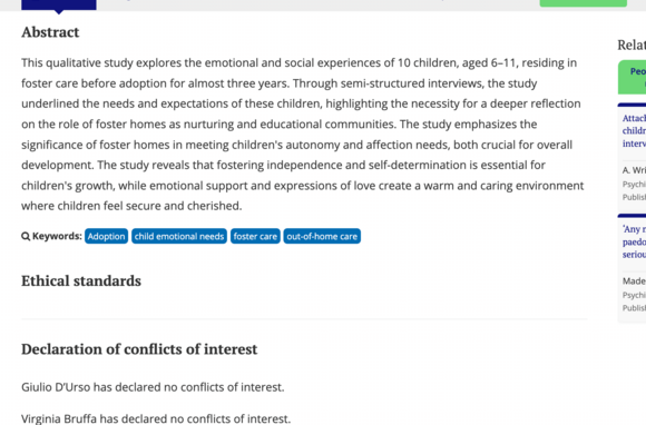  0 CrossRef citations to date 0 Altmetric Research Article Experiences of children waiting to be adopted: a qualitative study