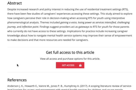 “We Wanted to Get Her Help”: Child-Welfare-Involved Caregivers’ Perceptions of Decision-Making When Accessing Residential Treatment