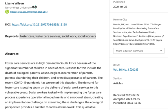 Challenges Faced by Social Workers Rendering Foster Care Services in the John Taolo Gaetsewe District, Northern Cape Province