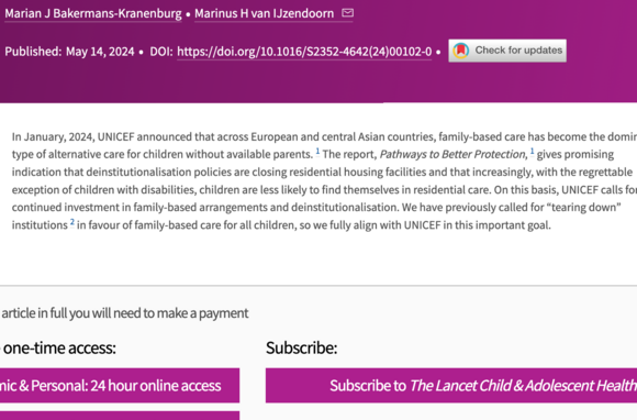 Monitoring change from residential housing care to family-based care for children