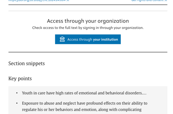 Special Challenges Working with Foster Care Youth in the Inpatient Setting