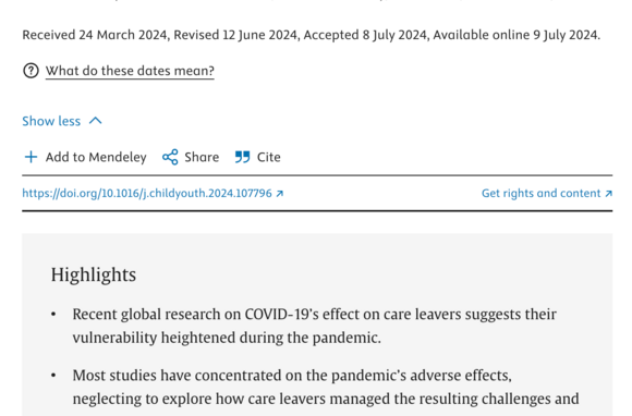 How care leavers faced the challenges of the COVID-19 pandemic?
