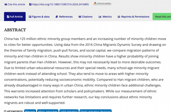 Double Jeopardy? China’s Minority Migrant Children In Comparative Perspective