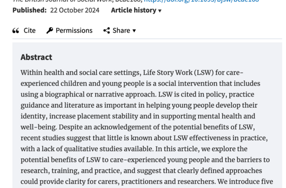 What Is Life Story Work? How Defining Approaches Can Bring Clarity To Research, Training, And Practice