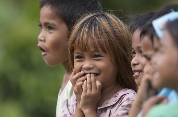 Children laughing
