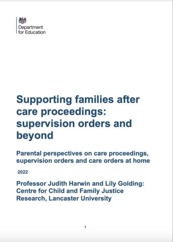 Supporting families after care proceedings: supervision orders and beyond