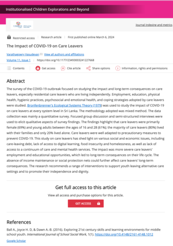 The Impact of COVID-19 on Care Leavers