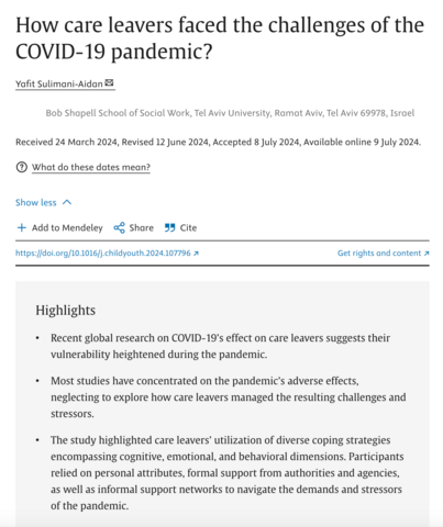 How care leavers faced the challenges of the COVID-19 pandemic?