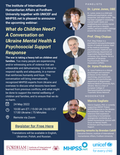What do Children Need? A Conversation on Ukraine Mental Health & Psychosocial Support Response