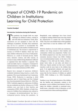 Impact of COVID-19 Pandemic on Children in Institutions: Learning for Child Protection