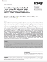 Cost Utility of Supporting Family-Based Care to Prevent HIV and Deaths among Orphaned and Separated Children in East Africa: A Markov Model–Based Simulation