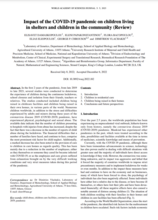 Impact of the COVID-19 pandemic on children living in shelters and children in the community (Review)