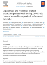 Experiences and responses of child protection professionals during COVID-19: Lessons learned from professionals around the globe