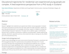 Educational Trajectories For Residential Care Experienced Young People Are Complex. A Lived Experience Perspective From A Phd Study In Scotland