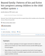 Beyond family: Patterns of kin and fictive kin caregivers among children in the child welfare system